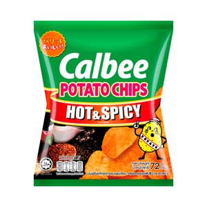 Calbee Flat Potato Chips Hot Spicy Flavoured 72 g