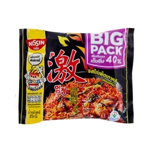 Nissin Big Pack Stir Fried Instant Noodles Korean Hot Chilli Chicken Flavor 85 G 8852528005102 85 g