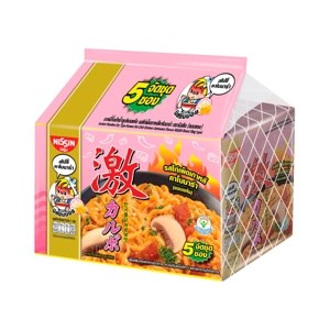 Nissin Instant Noodles Dry Type Korean Hot Chili Chicken Carbonara Flavour 60 G X 5 Units 60 g