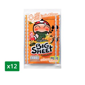 Taokaenoi Big Sheet Crispy Seaweed Tom Yum Kung Flavor Box 3 2 G Pack 12 8858702413107 2 g
