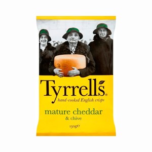 Tyrrells Mature Cheddar Chive Crisps 150 g